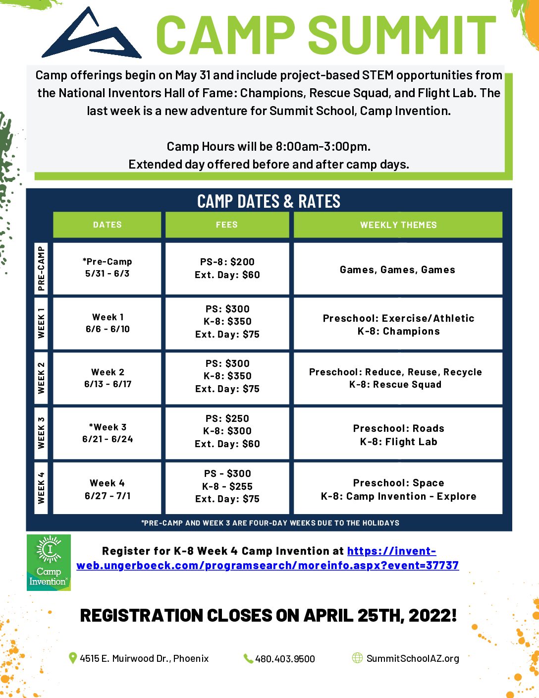Summer Camp Flyer 2022