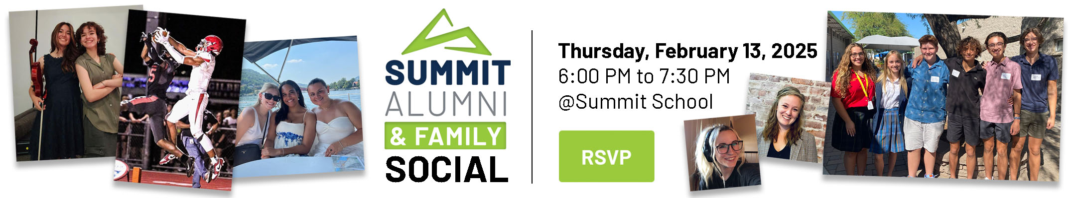 Summit Alumni & Family Social: February 13, 2025 5PM-6:30PM