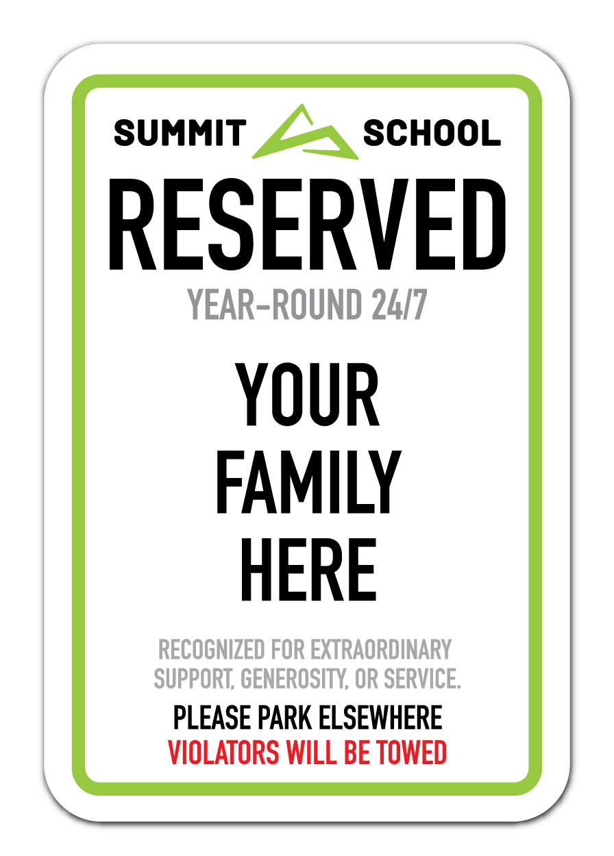 Reserved Parking Sign