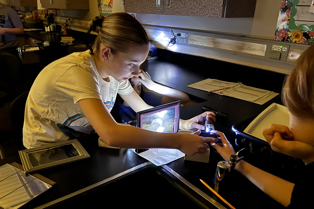 Summit middle school students conducting a hands-on science investigation.