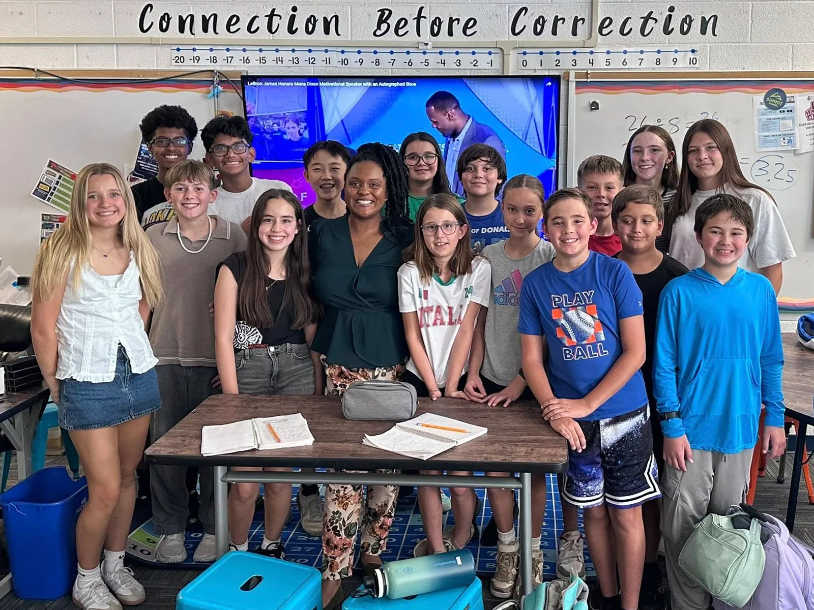 summit-middle-school-students-classroom-guest-speaker Summit Middle School students with their teacher and a guest speaker in the classroom.